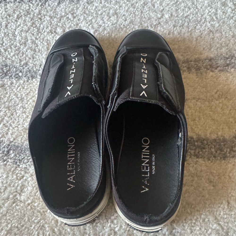 Valentino Black Leather Slip-On Shoes - Picture 2 of 13